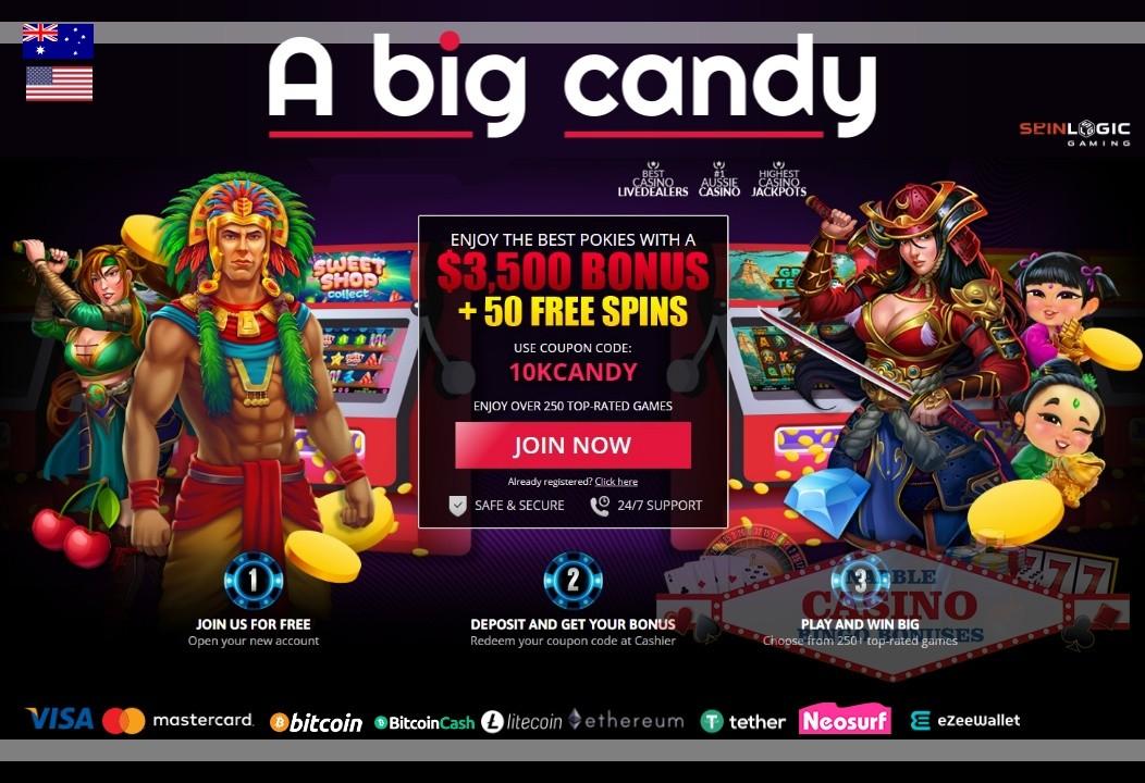 A Big Candy Casino bonus codes
