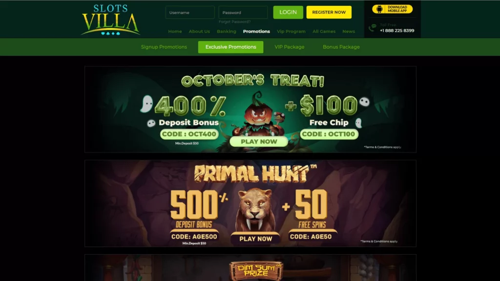 Slots Villa Casino No Deposit Bonus Codes