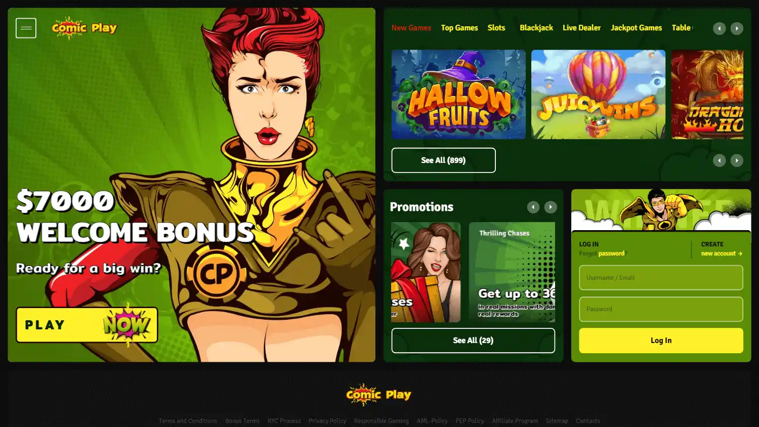 Comicplay Casino No Deposit