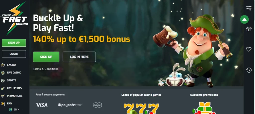 Play Fast Casino No Deposit Bonus Codes