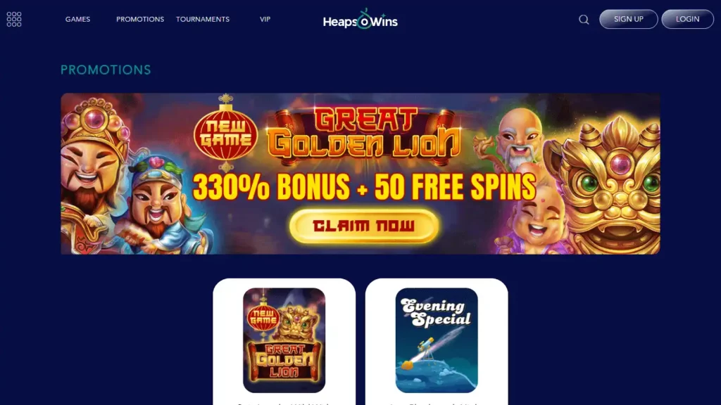 Heaps Wins Casino Bonus Codes