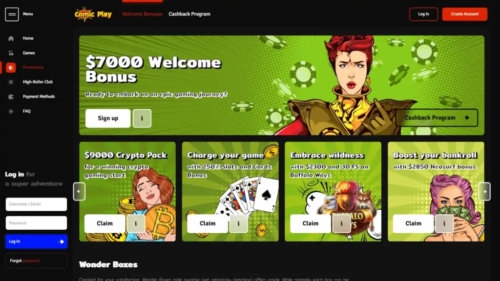 Comicplay Casino No Deposit