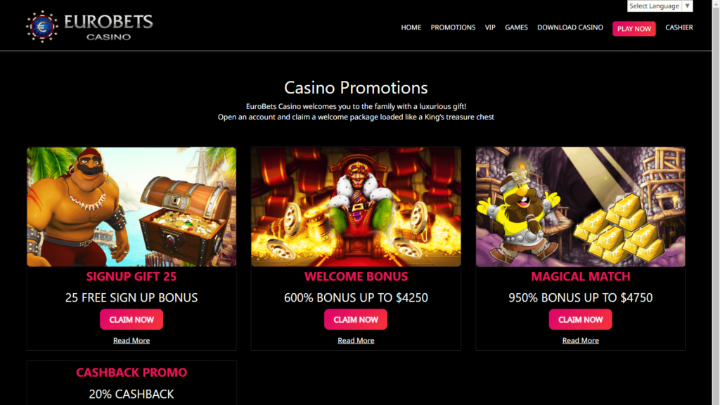 Eurobets Casino No Deposit Codes