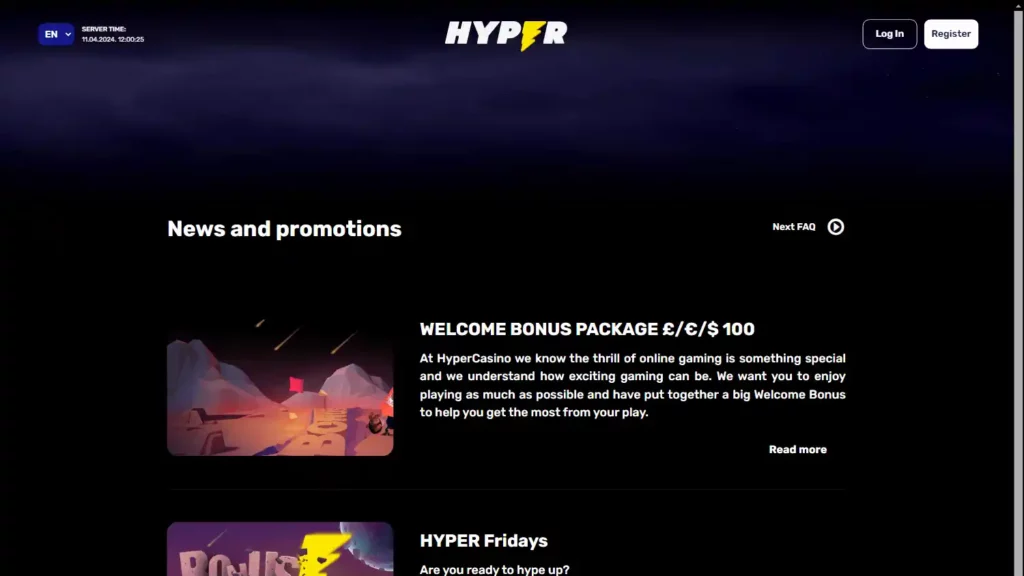 Hyper Casino Login