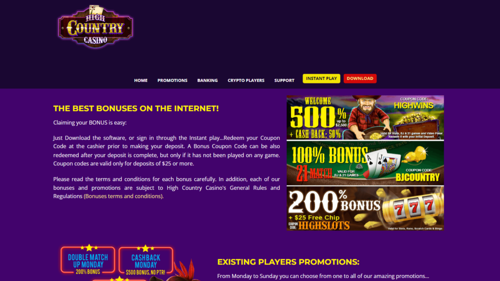 High Country Casino Login