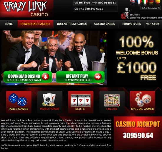 Crazy Luck Casino Bonus Codes