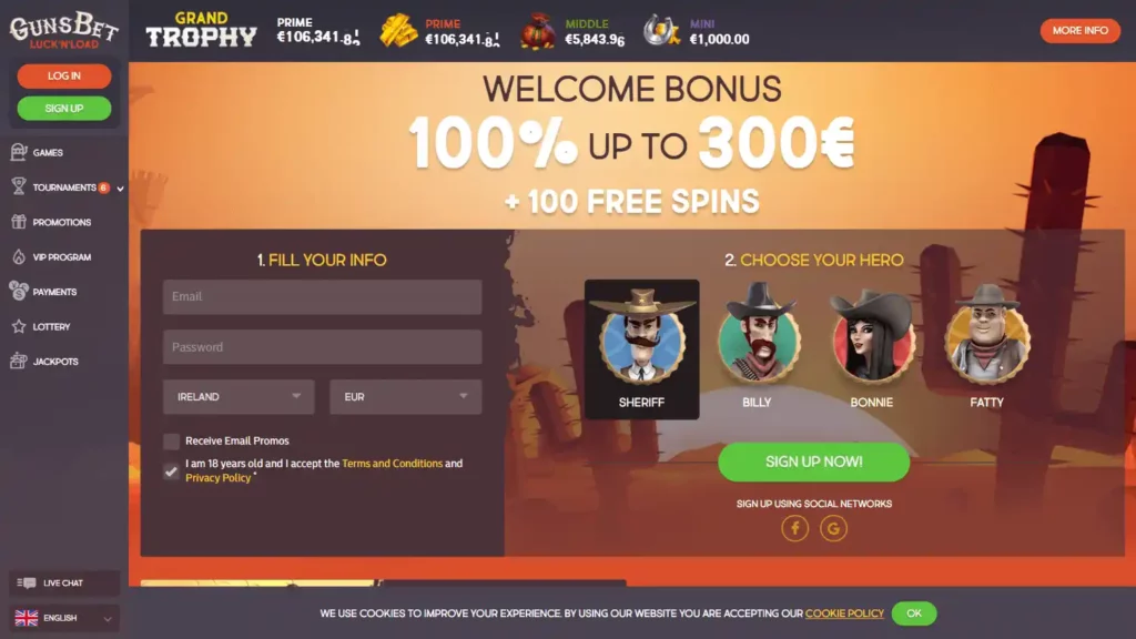 GunsBet Casino Bonus Code