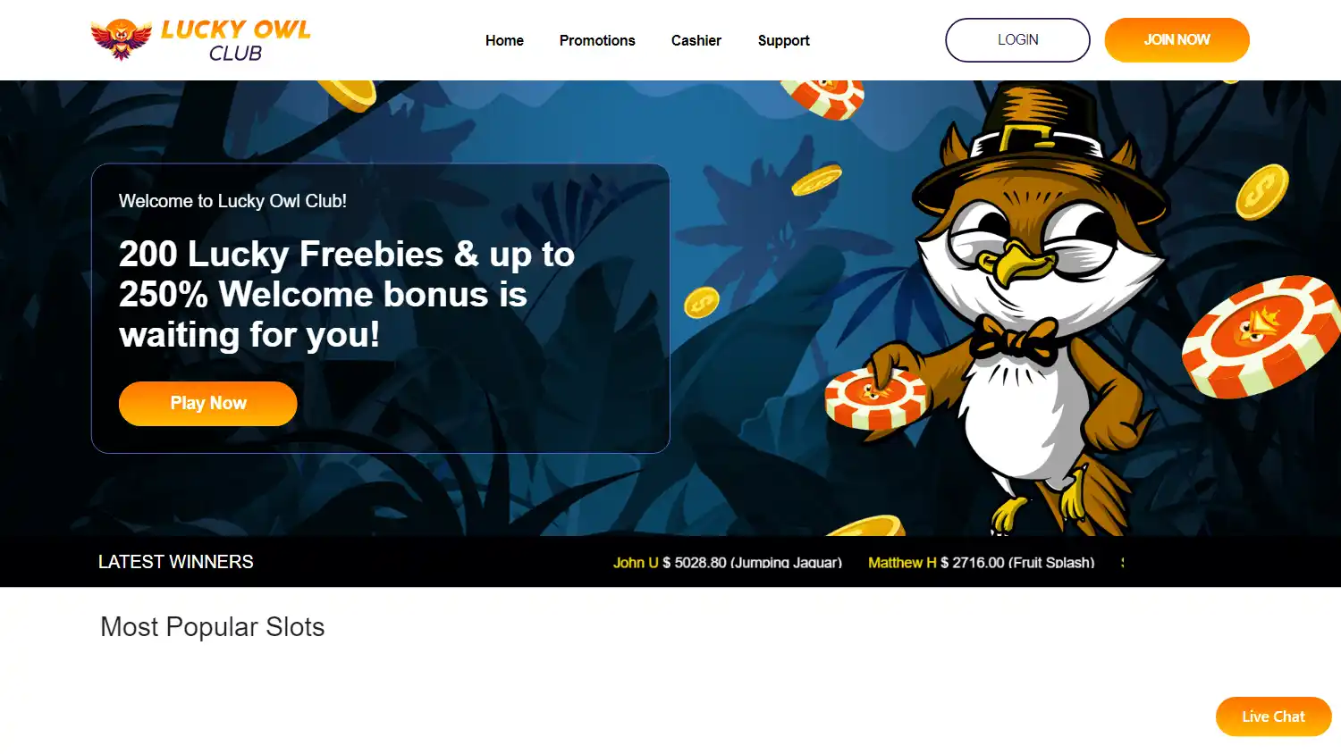 lucky Owl Casino Bonus Code