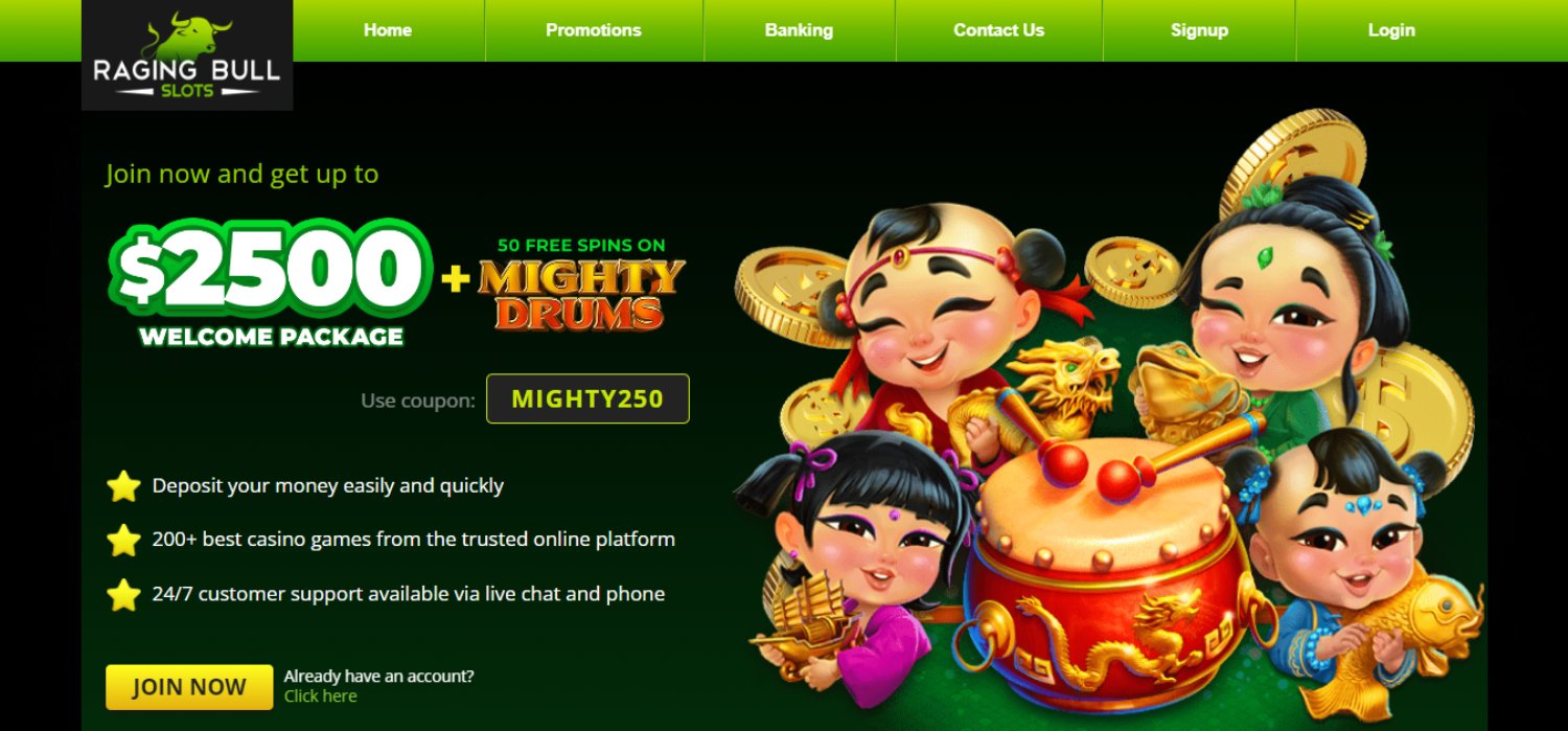 Raging Bull Casino 55 Free Spins