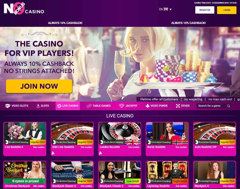 No Bonus Casino Review