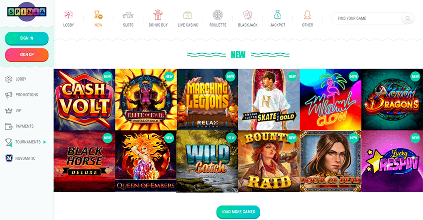 Spinia Casino Login