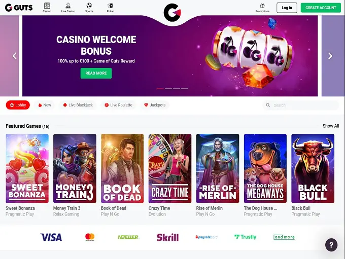 Guts Casino Bonus Code