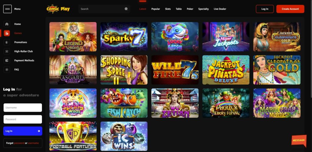 Comic Play Casino Free Spins