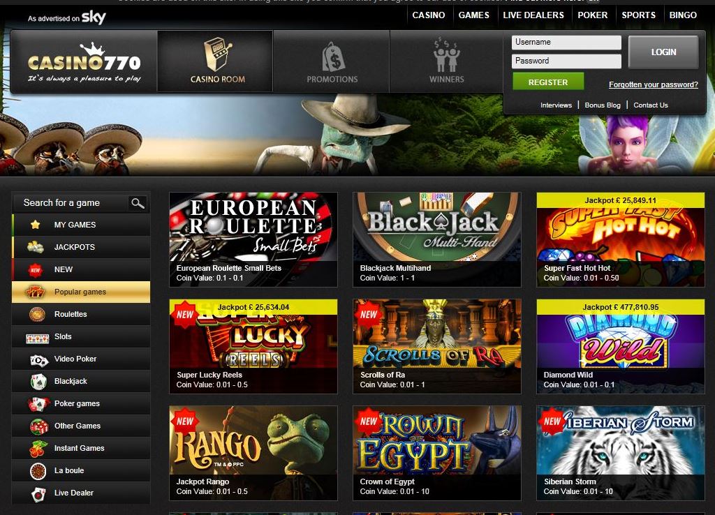 Casino 770 Login