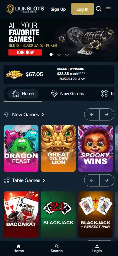 Lion Slots Casino Login