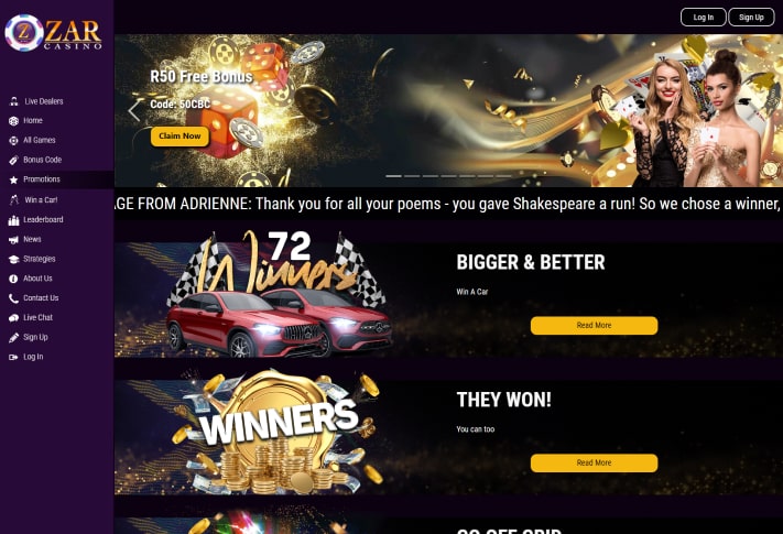 Zar Casino Login