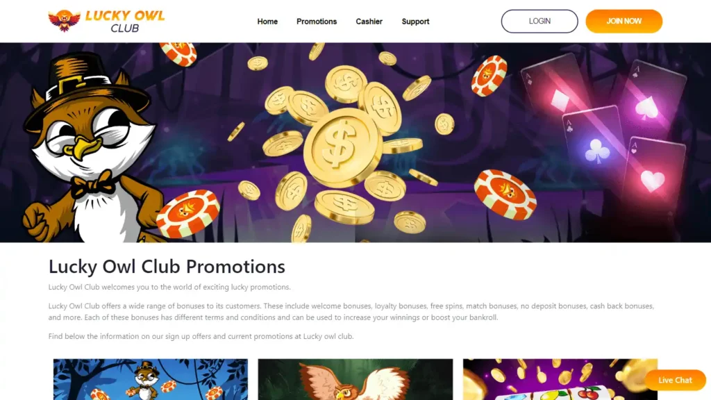 lucky Owl Casino Bonus Code