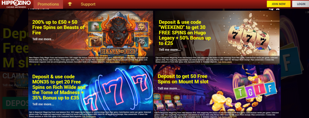 Hippozino Casino Login