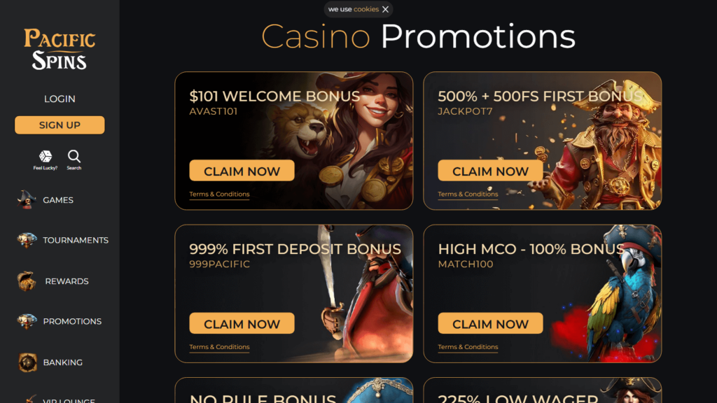 Pacific Spin Casino Login