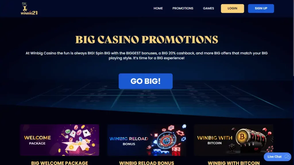 Win Big21 Casino No Deposit Bonus